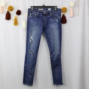 AG Adriano Goldschmeid The Legging Ankle Super Skinny Jeans Distressed Size 28R
